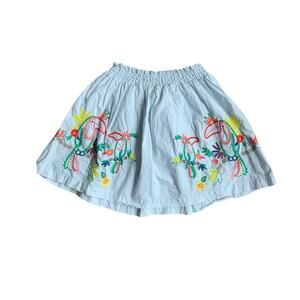 Mini Boden embroidered tropical bird skirt